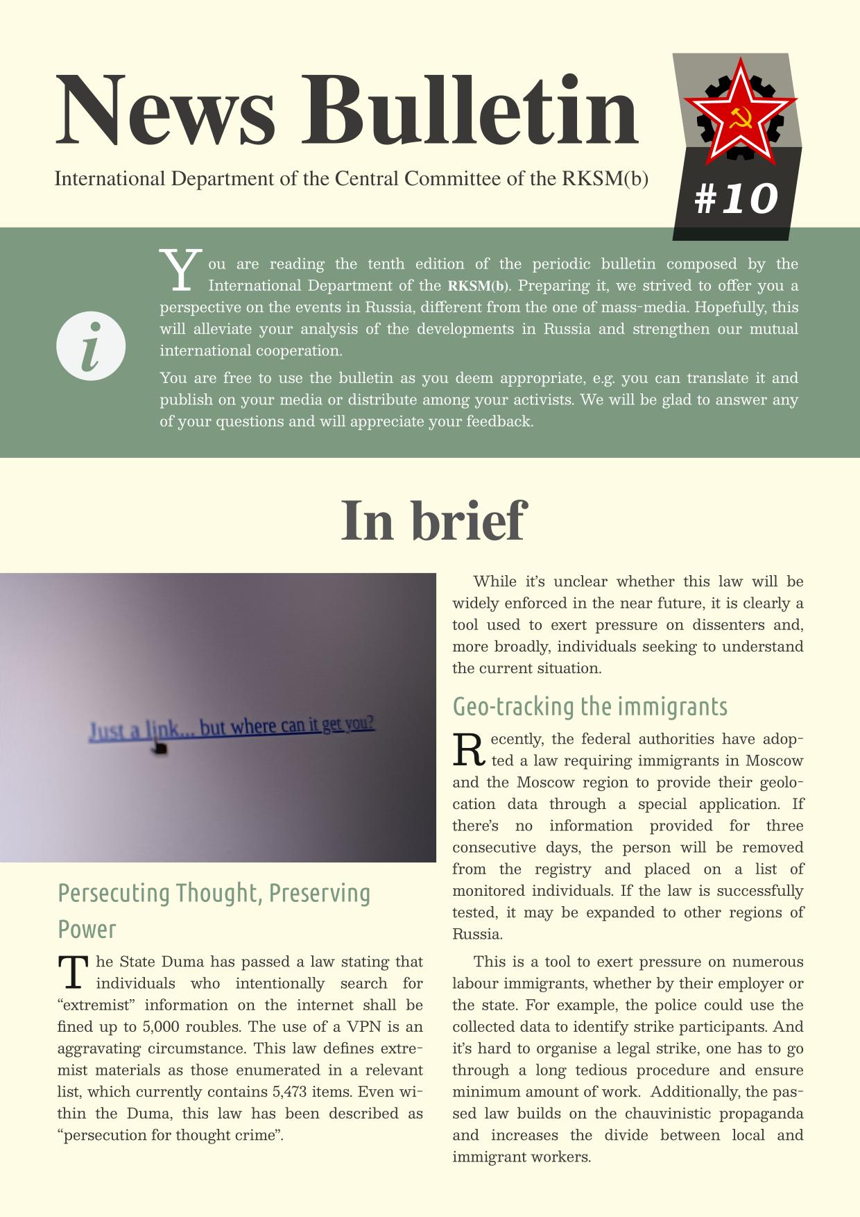 News bulletin #10